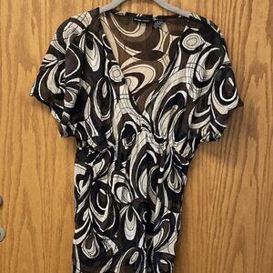 New York & Company brown sheer baby doll top